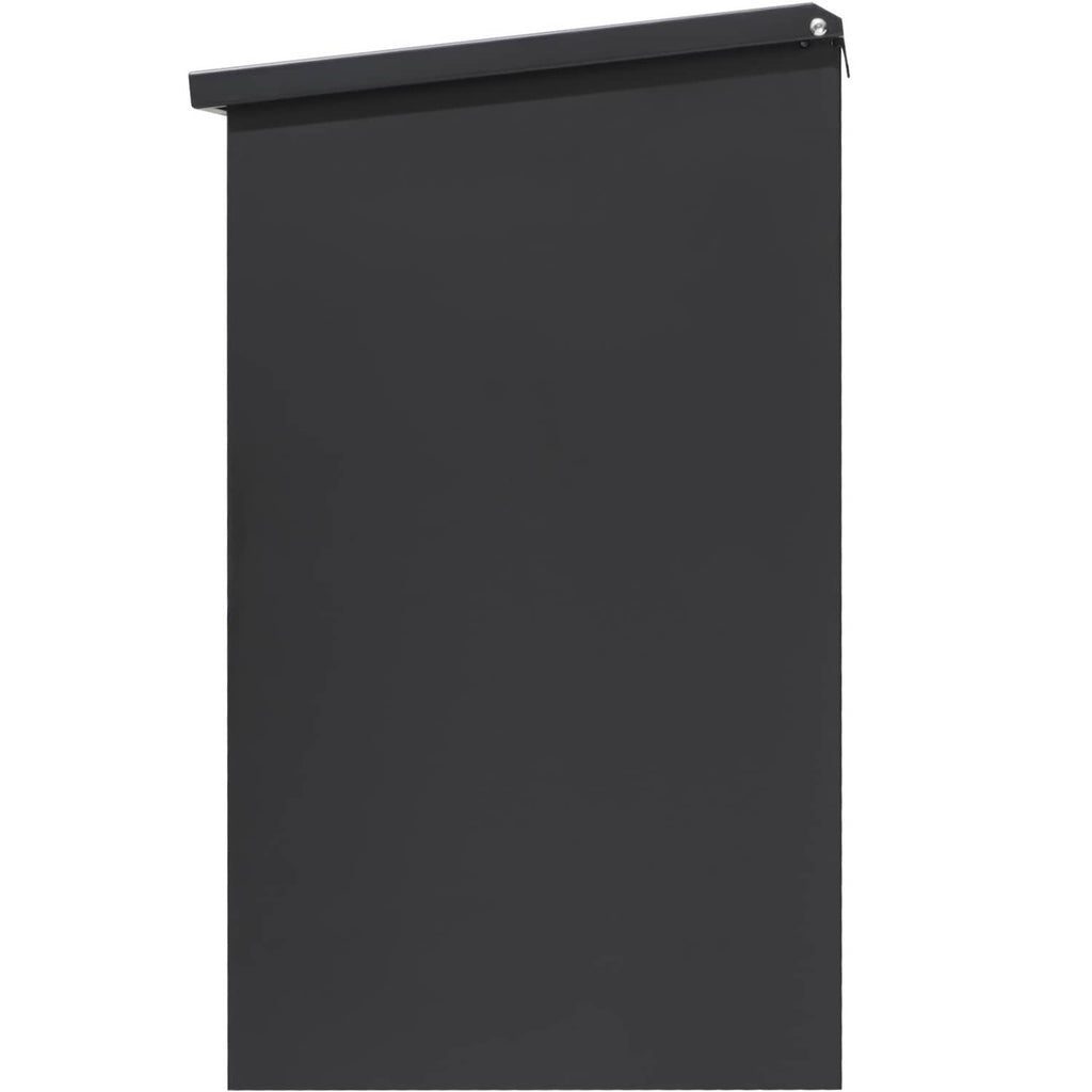 Outdoor galvanized steel mailbox with coded lock, front door panel in black