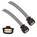 4-wire headlight connector pigtail adapter harness, two plugs with red latches