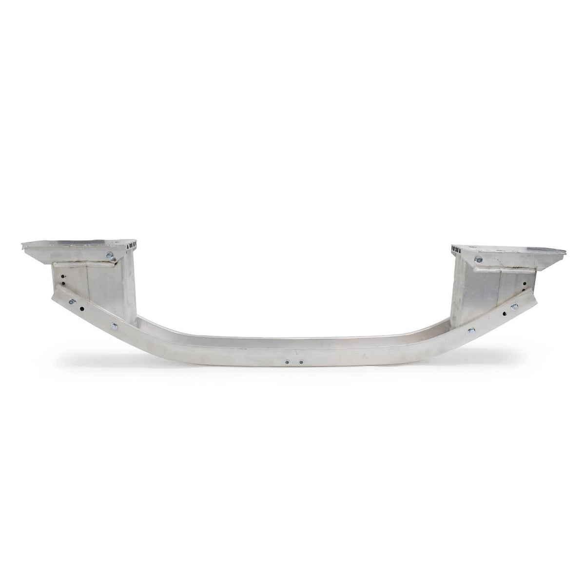 Front bumper reinforcement cross member, underside view with two raised end supports