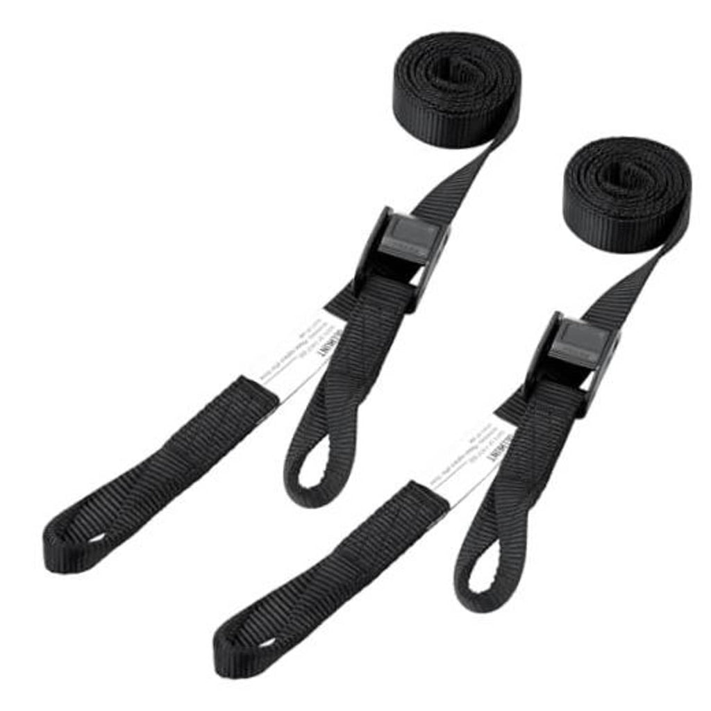Black tree stand climbing straps with buckles and looped ends