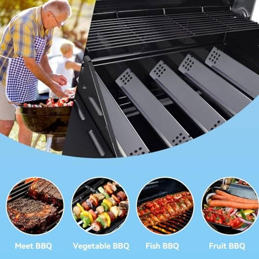 Stainless steel grill burner covers for cooking with BBQ