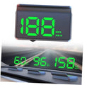 Auto-dimming HUD display showing bright green speed digits (MPH/KMH) on a dark screen