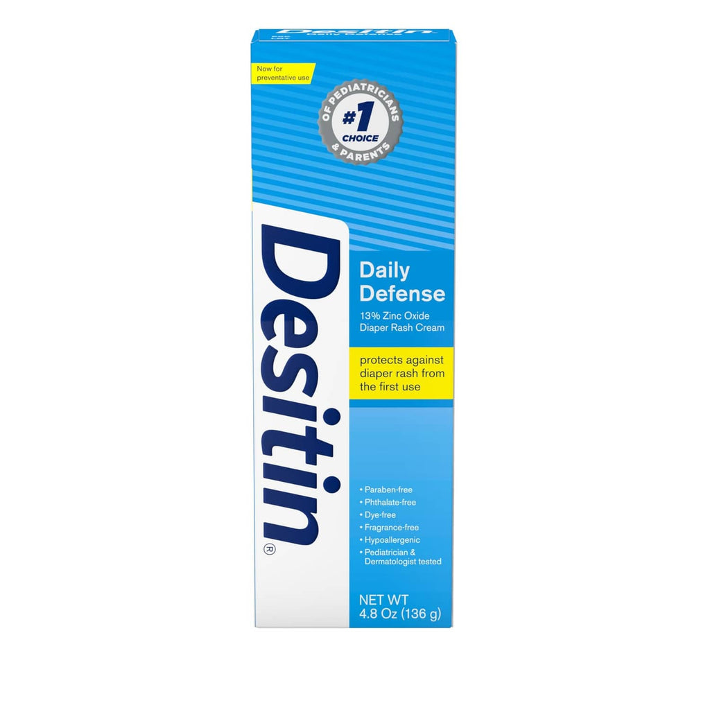 Desitin Daily Defense diaper rash cream, 4.8 oz box with zinc oxide