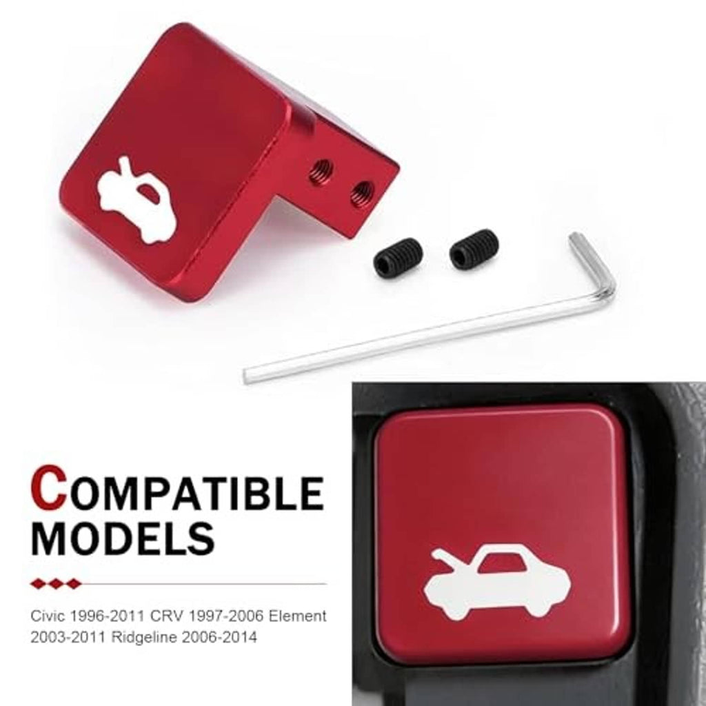 Red hood release handle kit with bracket, screws, L wrench, and release button