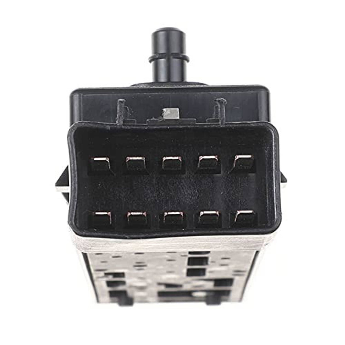 Car power seat control switch rear connector block with multi-pin wiring sockets