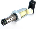 Injector pressure regulator valve with metal body, beige insulator, and black connector