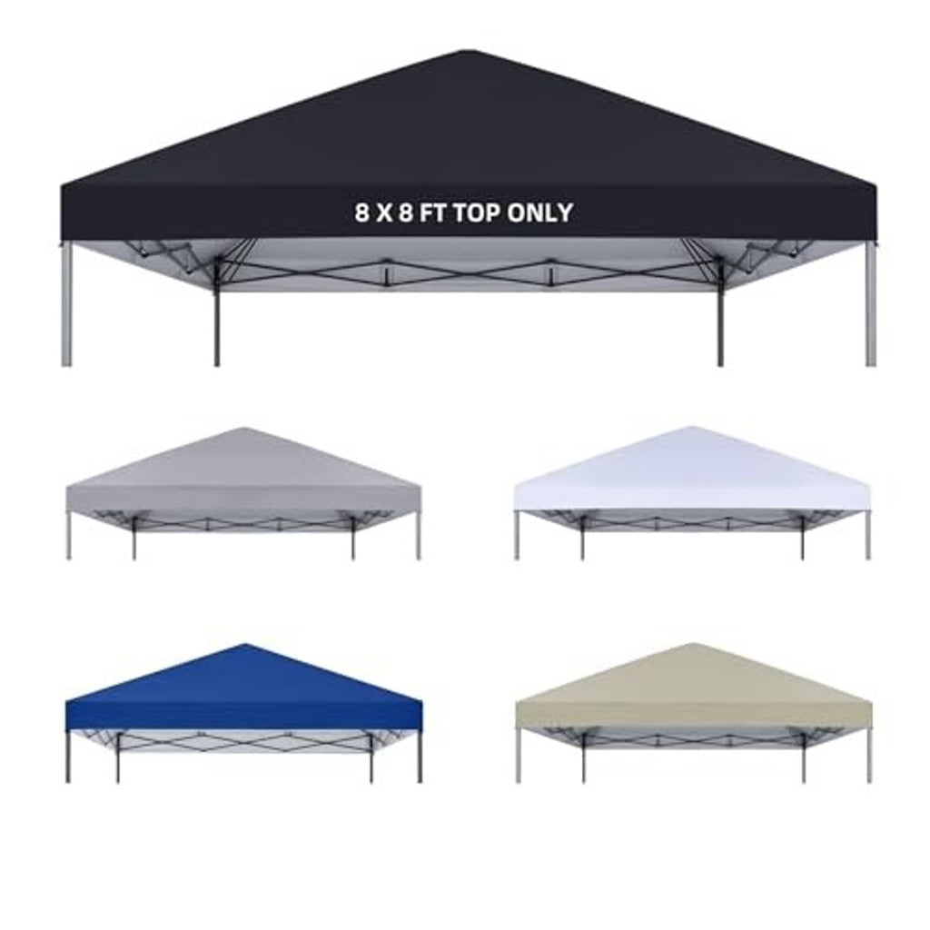 Black 8x8 ft pop-up canopy top only with peaked roof and support frame