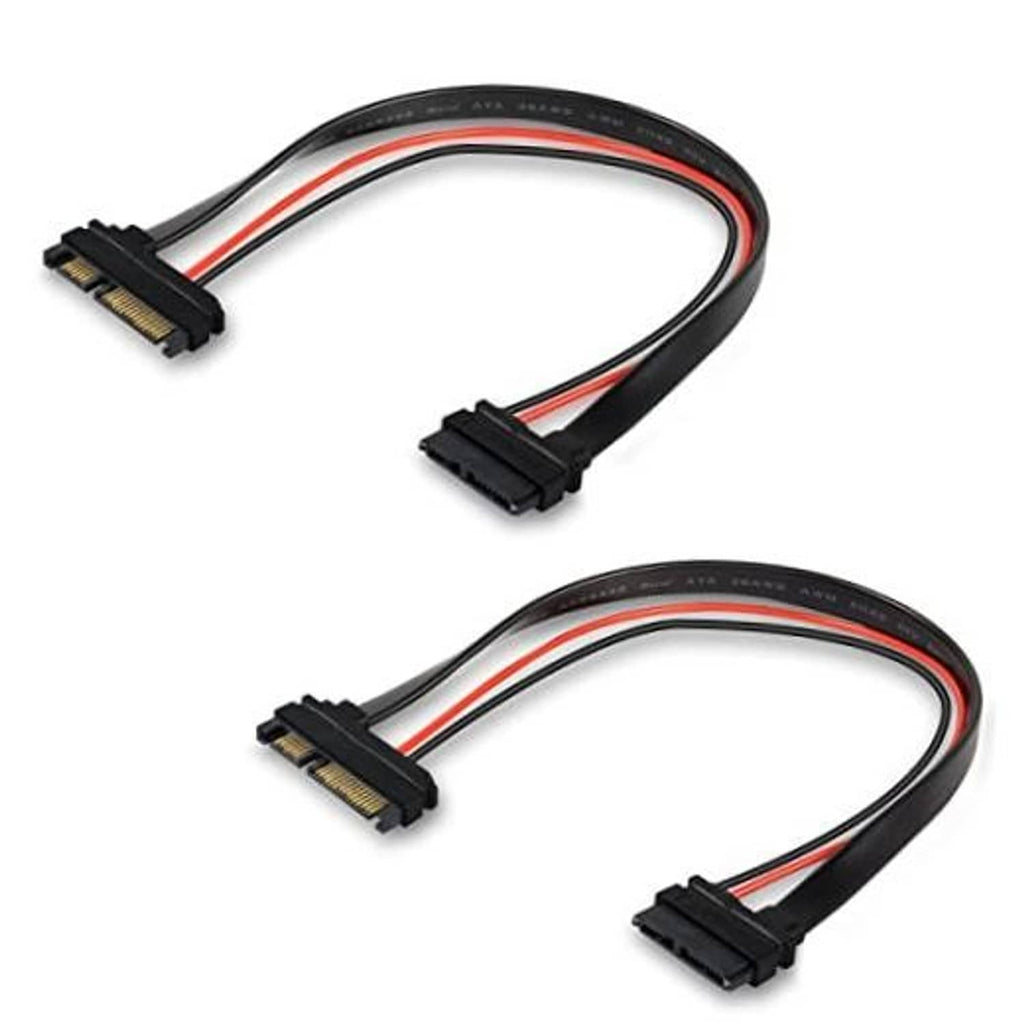 Slim SATA data power adapter cable with 22-pin male connectors and 13-pin SATA end