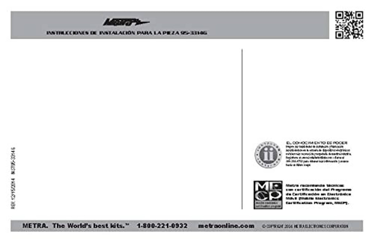 Installation guide footer page for Double DIN dash kit, logos and contact info