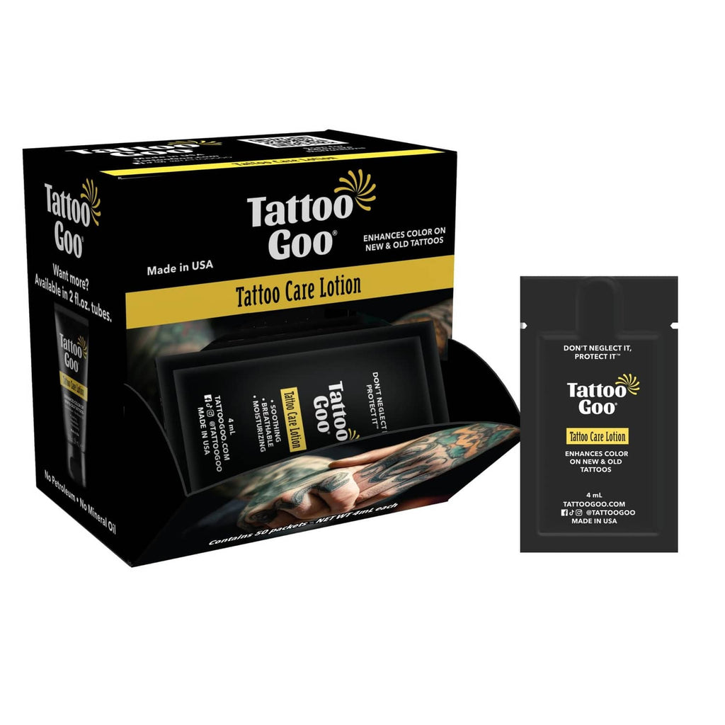 Tattoo Goo tattoo care lotion gift box with travel-size stick packs