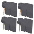 Gray fitted massage table sheet set with face rest covers, 4-pack