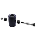 Shifter isolator bushing kit with black bushing sleeve, bolts, and lock nut