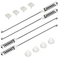 Washer suspension rod kit with four black rods, springs, and white bushings