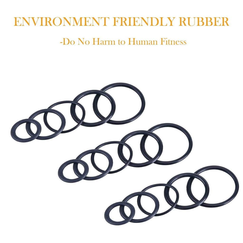 Black rubber O-rings in coiled bundles, assorted ring set