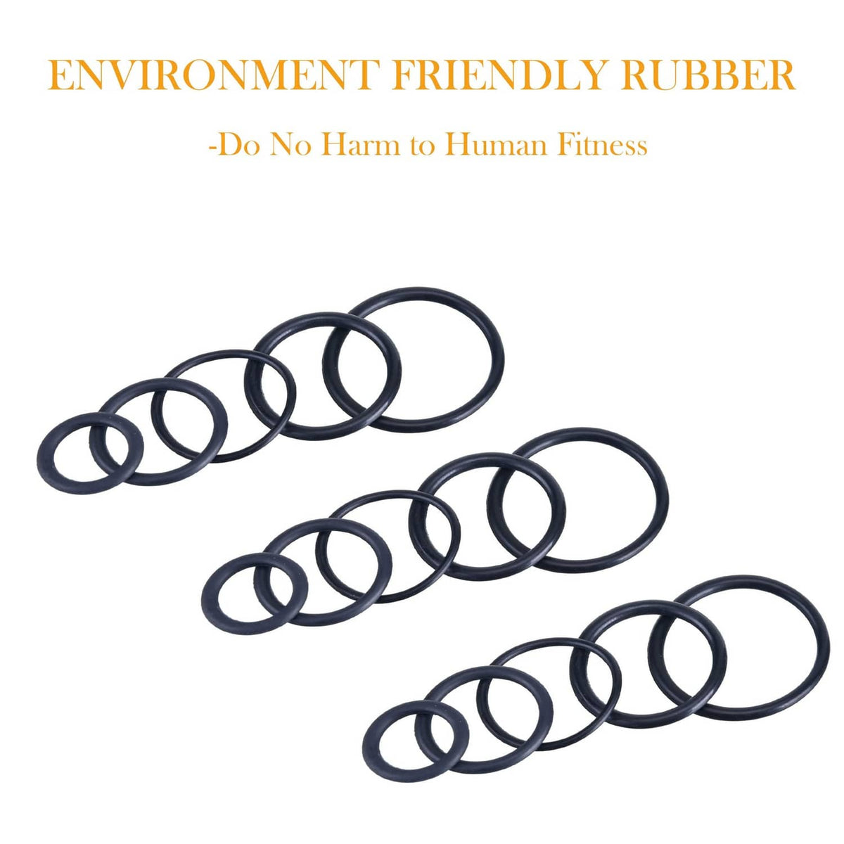 Black rubber O-rings in coiled bundles, assorted ring set