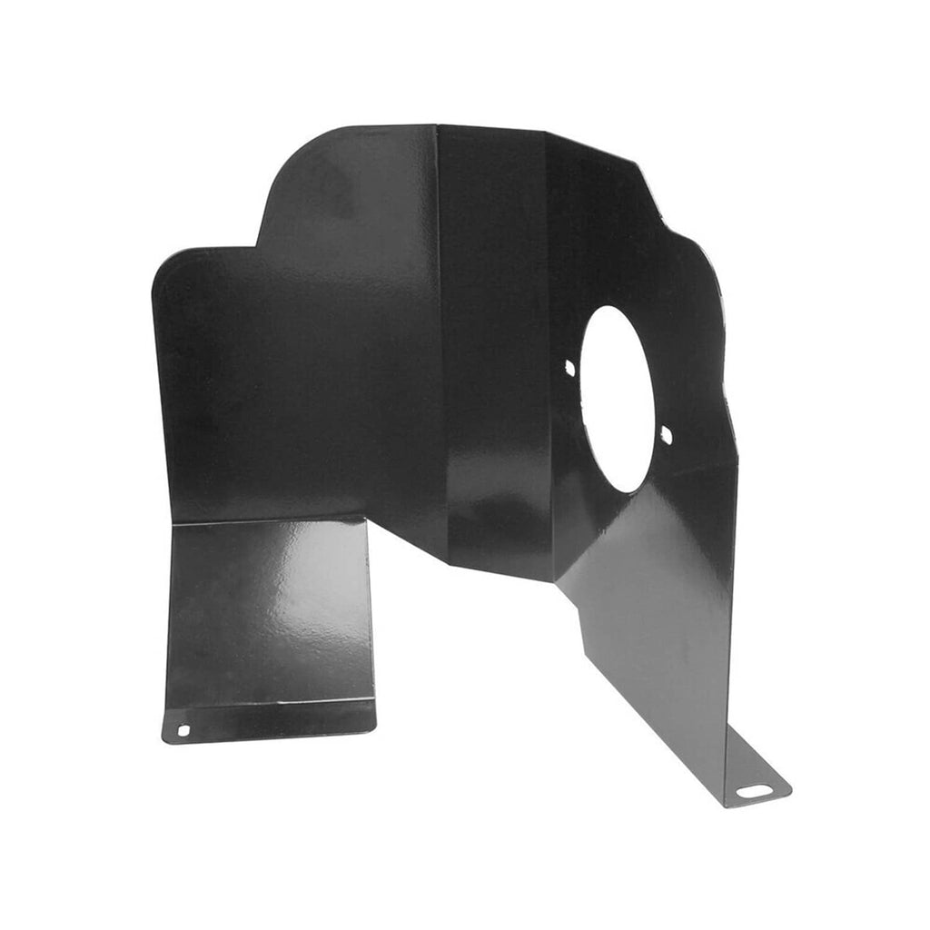 Black cold air intake heat shield bracket with mounting holes