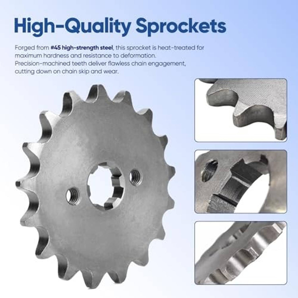 High-quality steel motorcycle sprocket with inner hub and threaded mounting holes