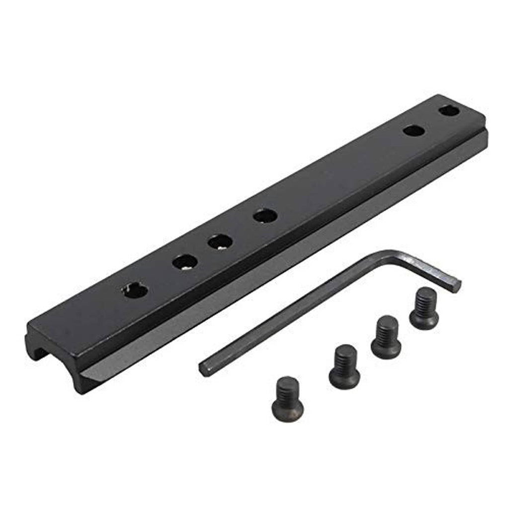 Low-profile Picatinny mount rail, black, with 4 screws and L hex key