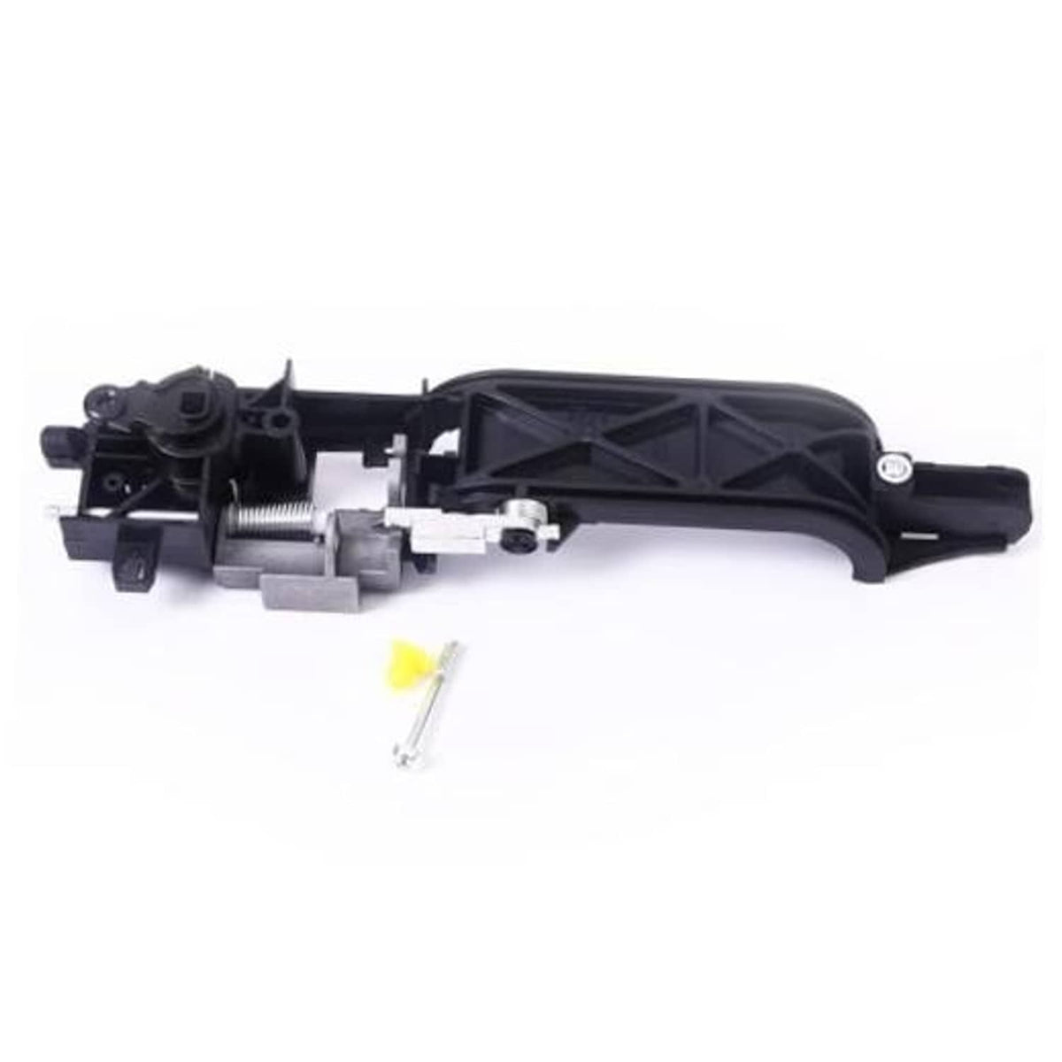 Front right exterior door handle reinforcement kit with black plastic housing and metal latch