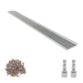 6-inch aluminum gutter cover with steel mesh, gray metal guard section