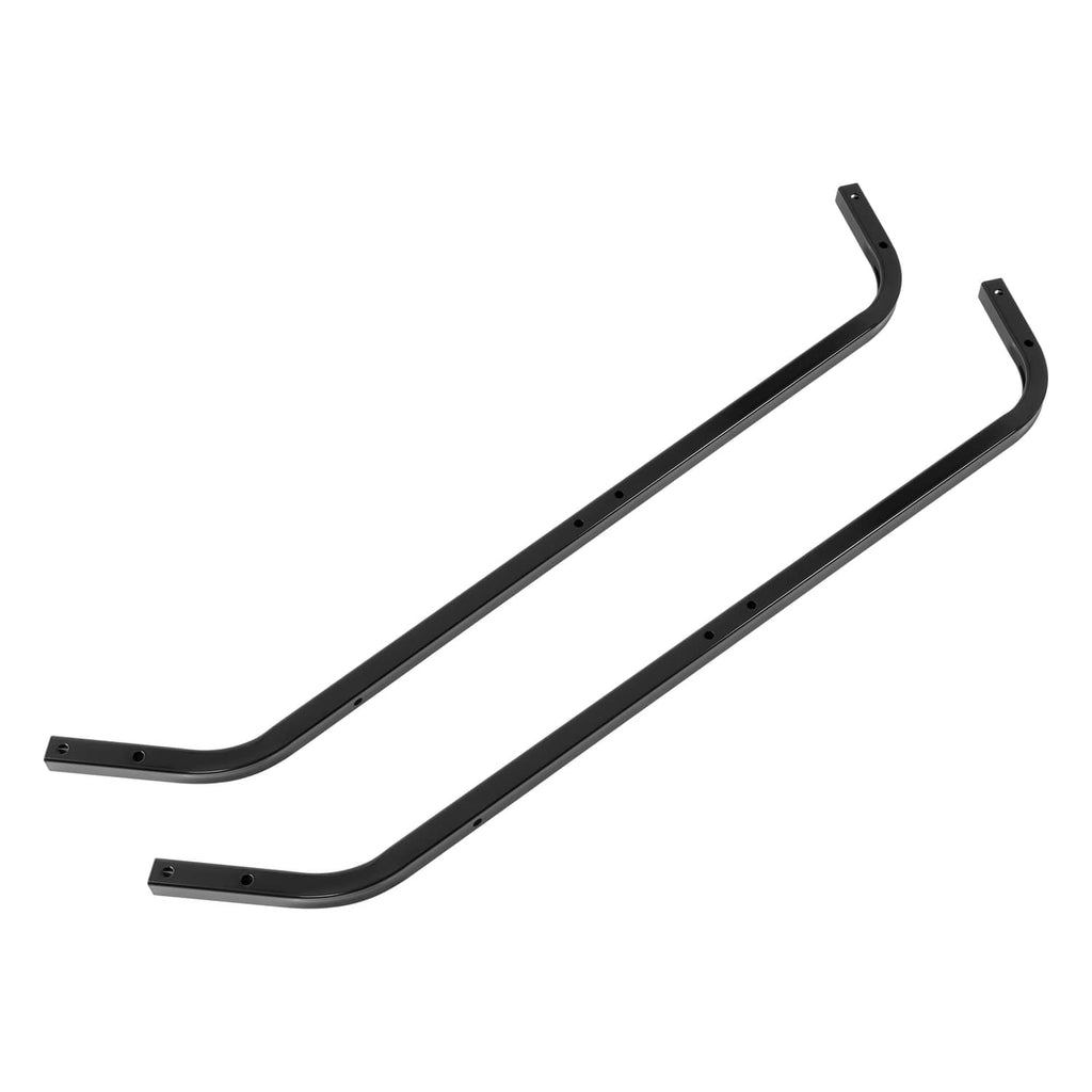Black steel front roof support strut kit, two curved support bars with mounting holes