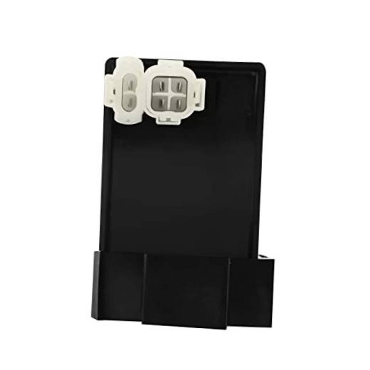 CDI ignition control module with black housing and dual white electrical connectors