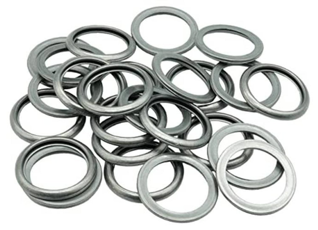Assorted stainless steel M16 flat washer seal rings, bulk set of metal gasket washers