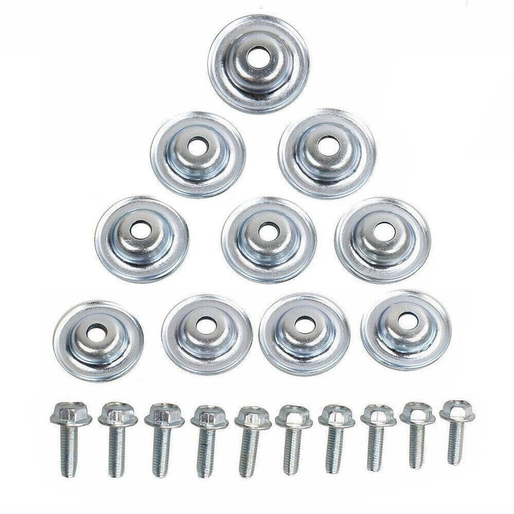 Skid plate washer bolts set with galvanized round washers and hex-head bolts