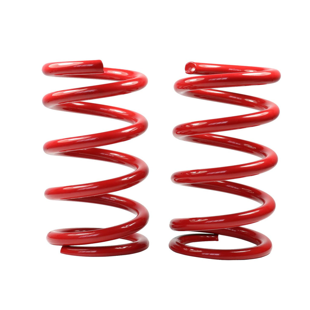 Red coil springs, paired set with tightly wound coils