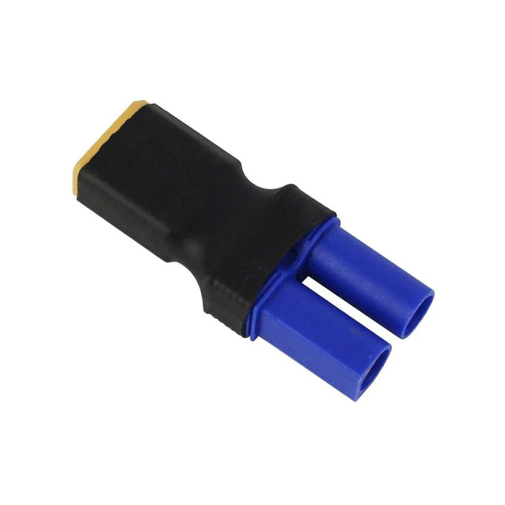 XT60-to-EC5 adapter connector, black body with blue housing