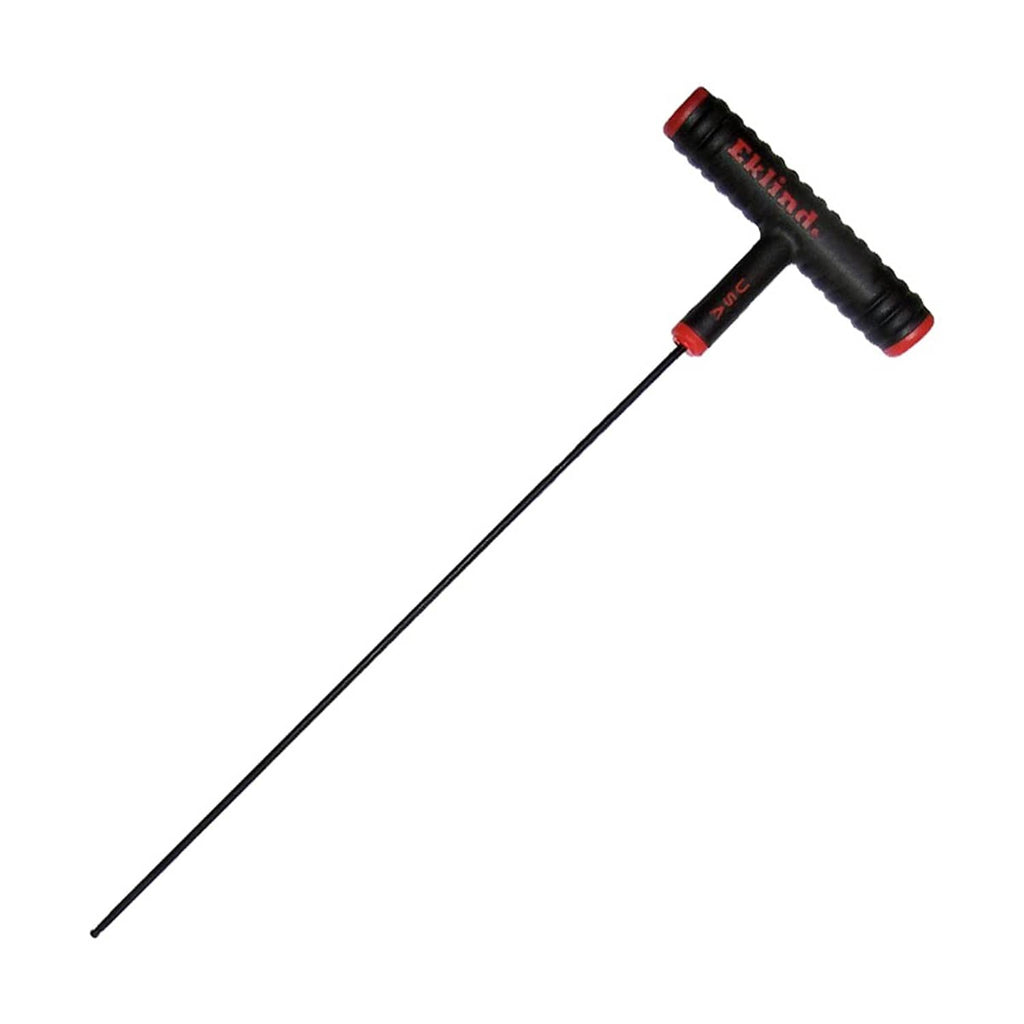 Eklind ball-hex T-handle hex key, long shaft, black with red accents