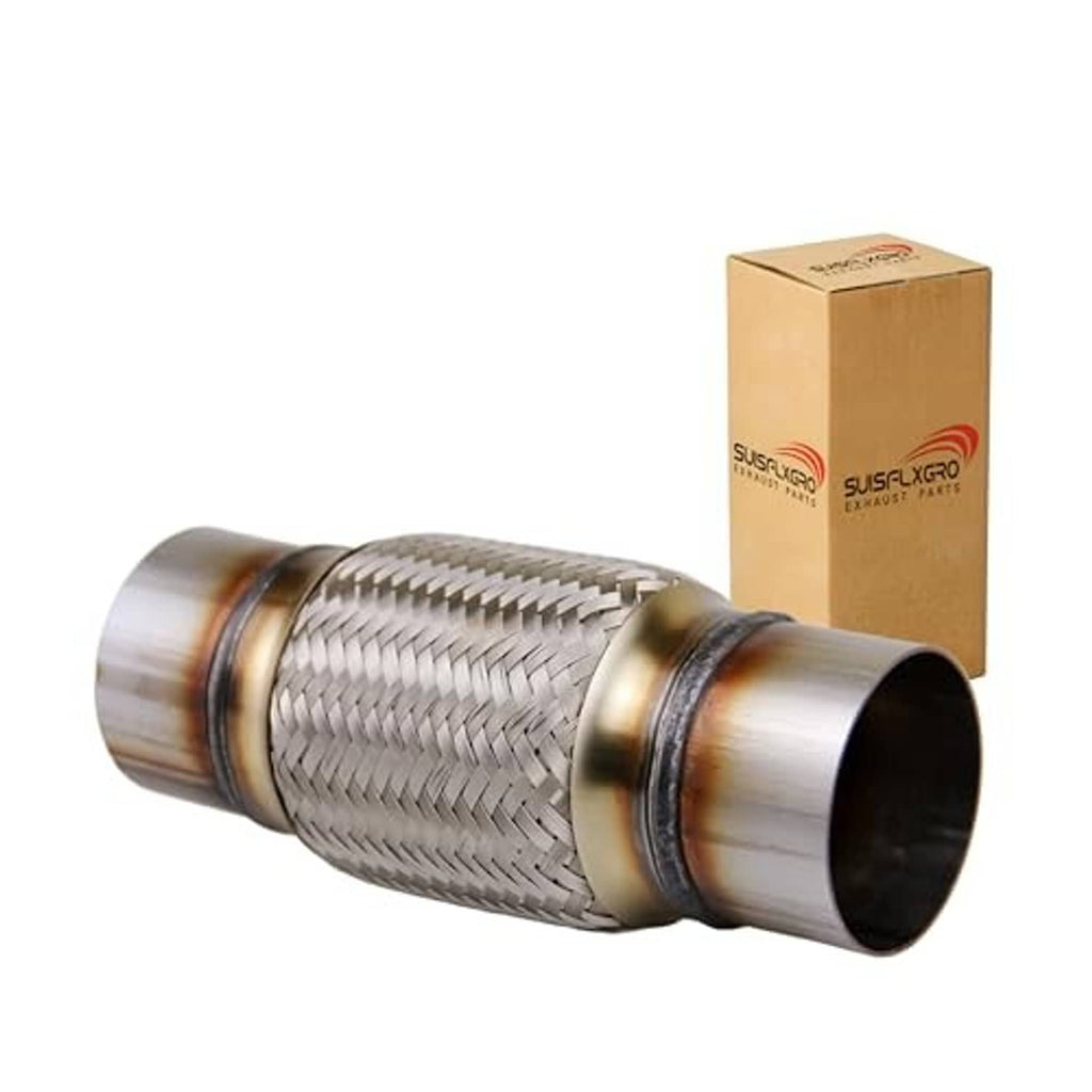 Stainless steel exhaust flex pipe connector with braided mesh and box packaging