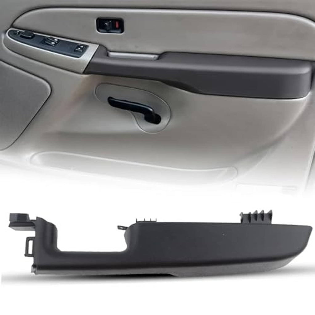 Black interior door armrest handle with pull opening and mounting clips