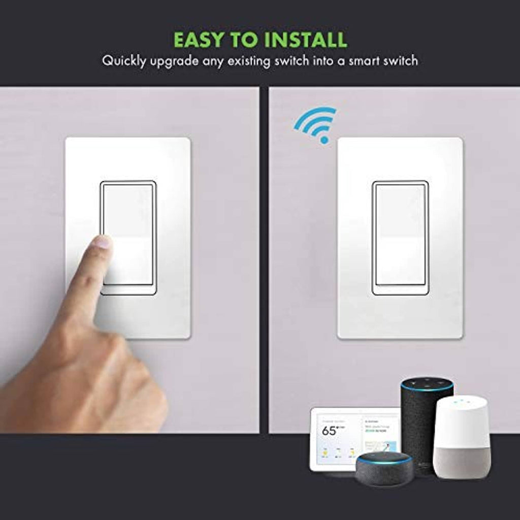 Wi‑Fi relay module with white wall switch plates for easy setup