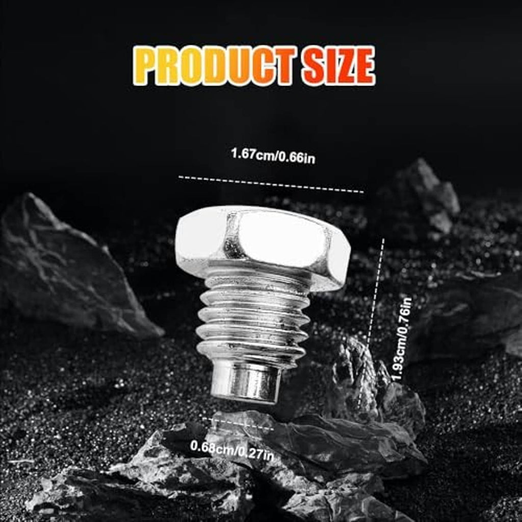 Single silver hex-head threaded jack bolt with measurement indicators on black background