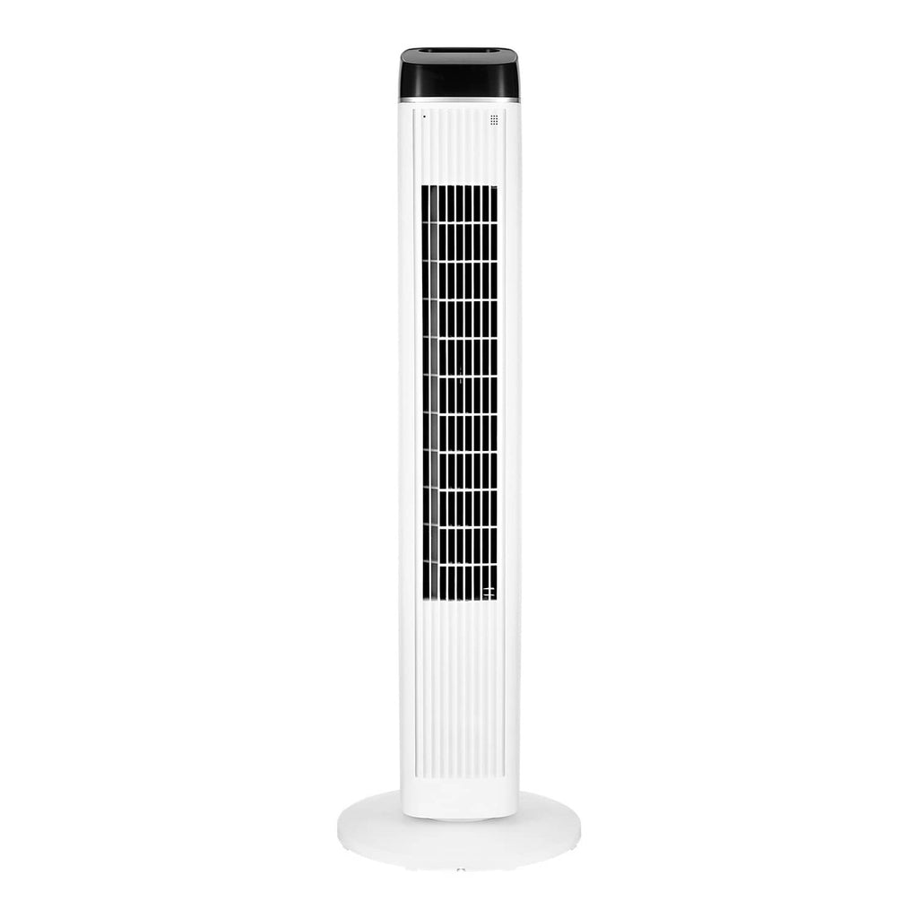Uimoso white tower fan with vertical grille and base stand