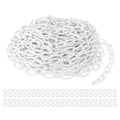 White plastic chain links roll, safety barrier chain