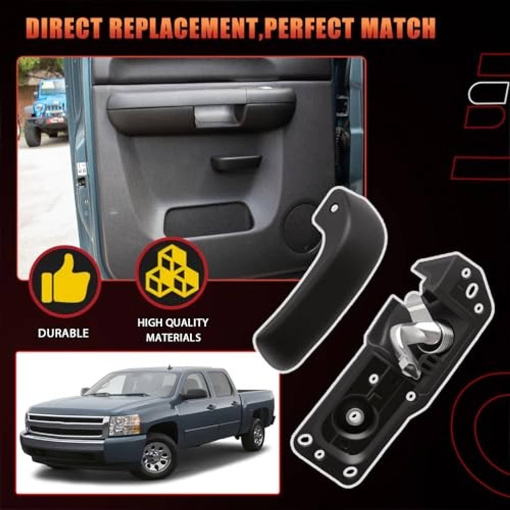 Inside door handle replacement kit with mounting bracket, screws, and seal gasket