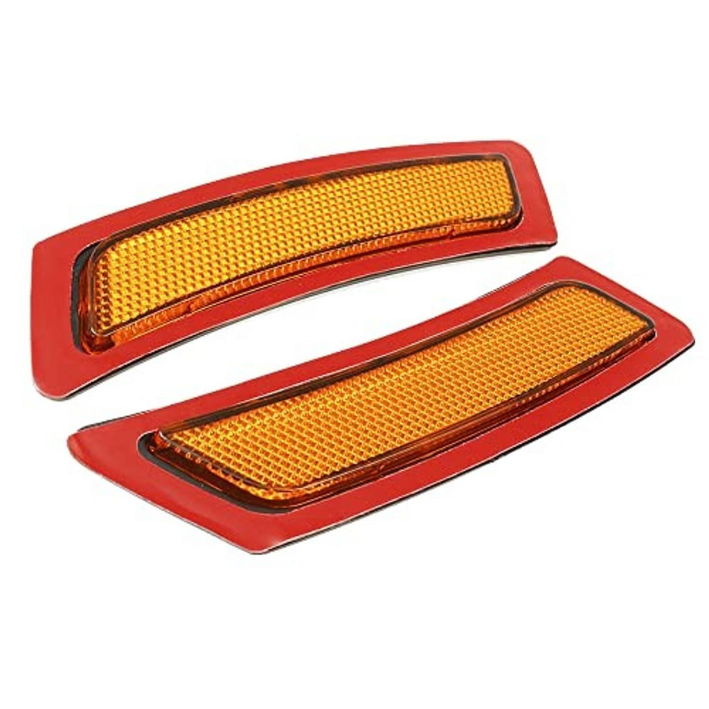 Amber side marker light set with red housing, two rectangular lenses