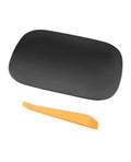 Fuel tank cap cover, matte black oval with matching yellow insert strip