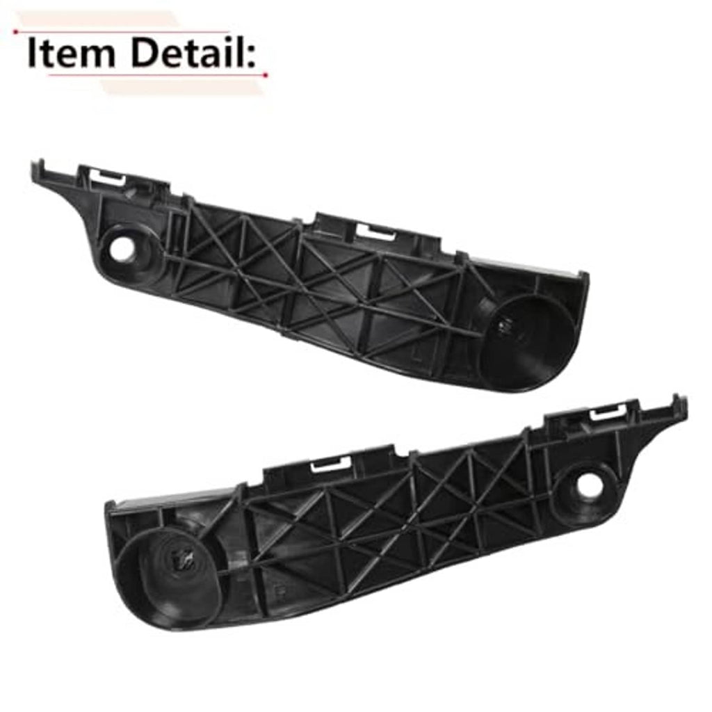 Black front bumper brackets with crisscross reinforcement, round openings, and side tabs
