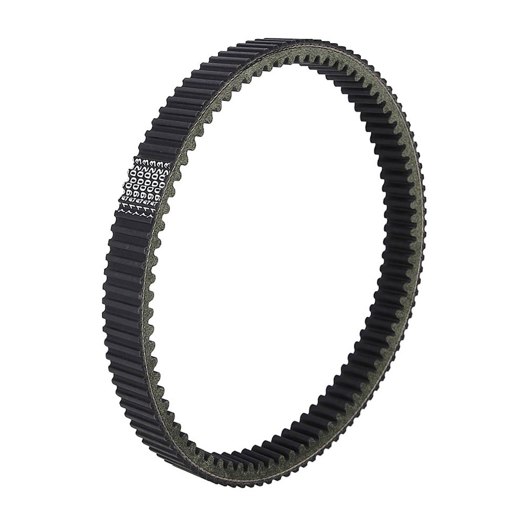 ATV drive belt, black loop with ribbed sides and textured inner edge