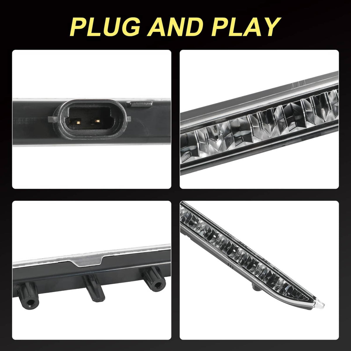 Plug-and-play LED third brake light showing socket and lens detail