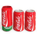 Set of three red silicone can sleeves with white logo, for 12 oz cans