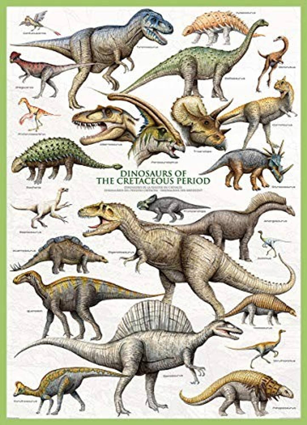 Dinosaur Cretaceous themed 1000-piece puzzle artwork with many species