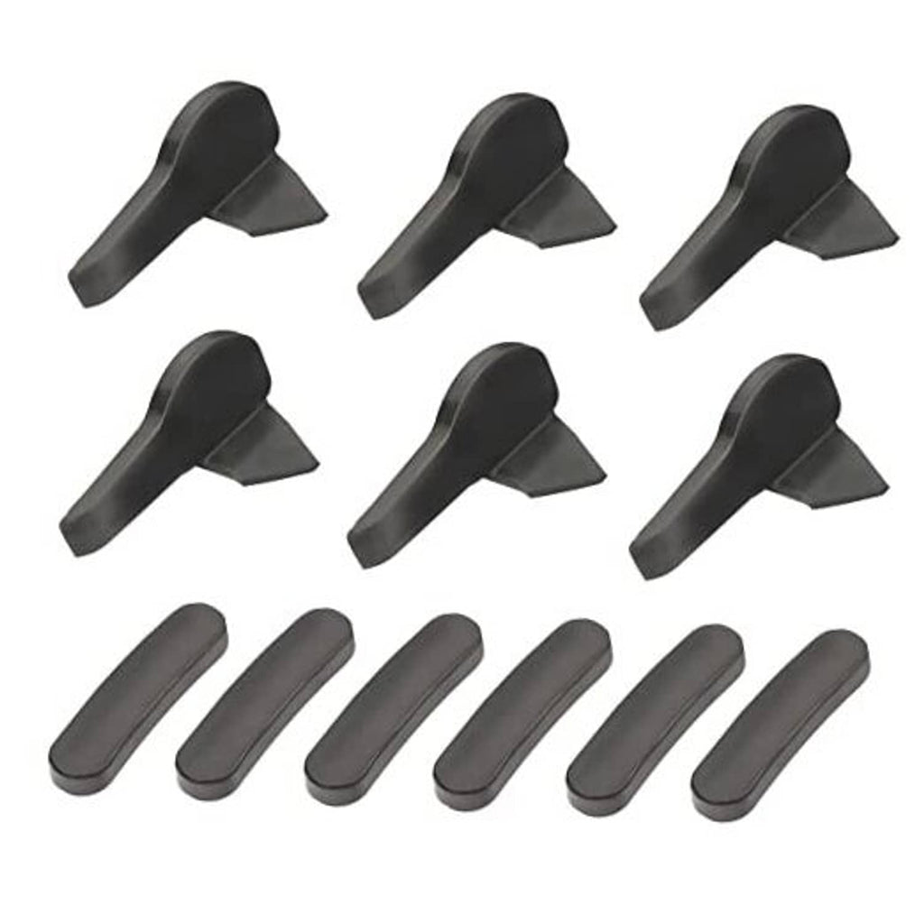 Set of black duckhead tire changer inserts with curved wedge tabs