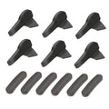Set of black duckhead tire changer inserts with curved wedge tabs
