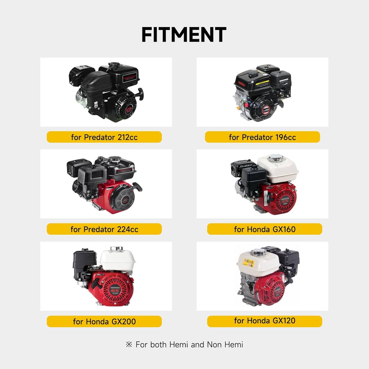 Engine fitment graphic showing valve spring compatibility across multiple engine types