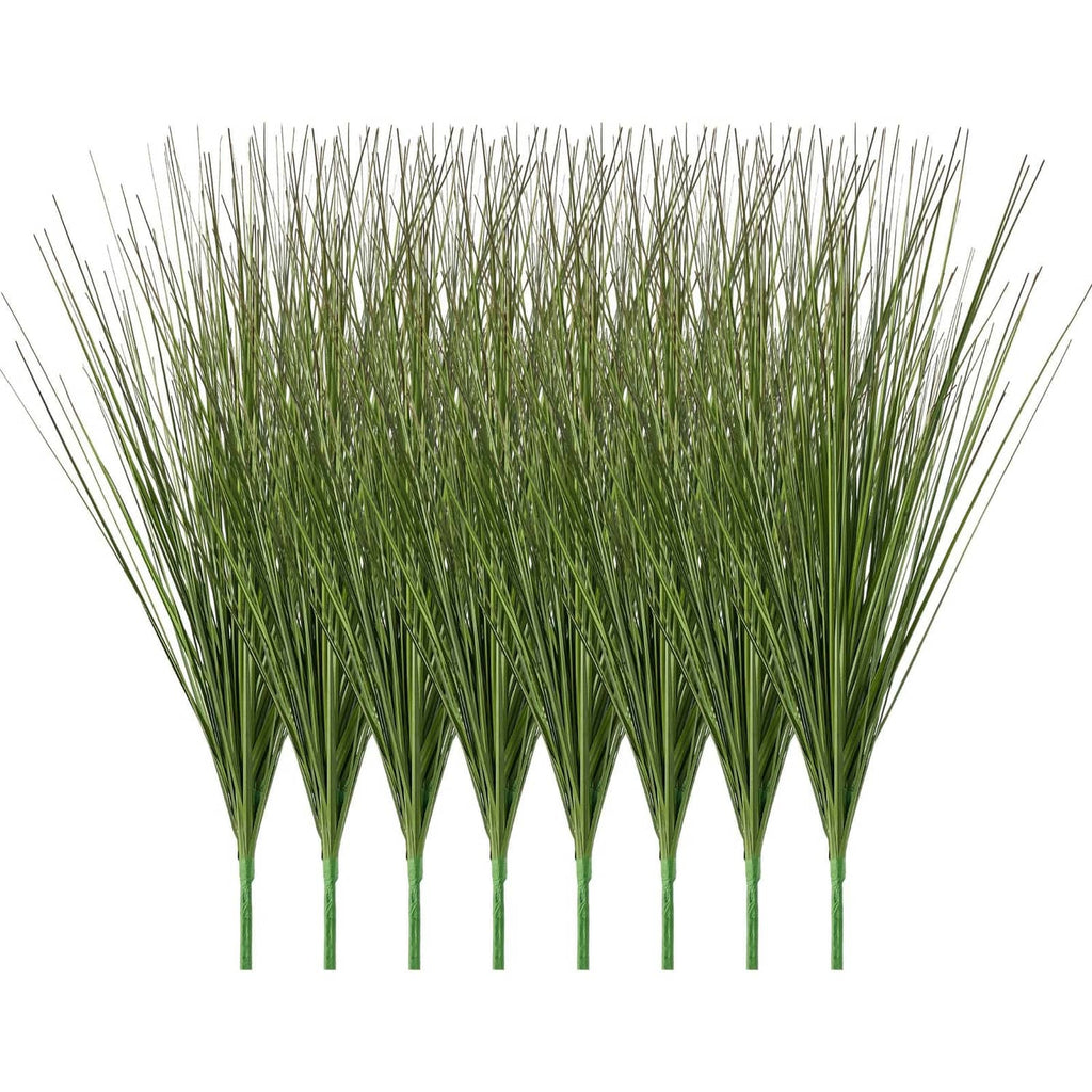 Artificial onion grass greenery with dense green faux blades on multiple stems
