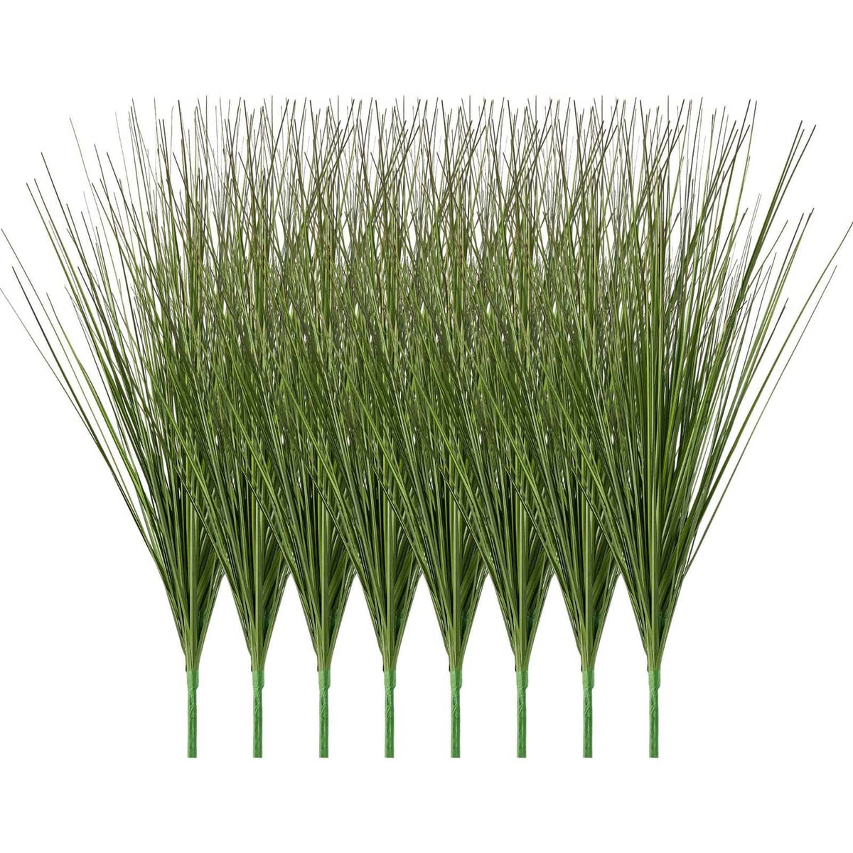 Artificial onion grass greenery with dense green faux blades on multiple stems